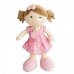 Accueil Doudou et Compagnie doudou Doudou et Compagnie Poupee Rose Brune Robe Rose a Pois Blanc Demoiselle de doudou Pantin