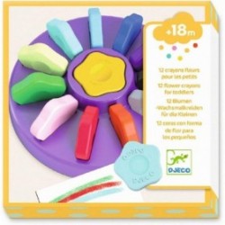 JJB Djeco Djeco Coffret de 12 crayons fleurs