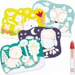 JJB Djeco Coffret de 4 planches de coloriage à l'eau