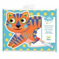 JJB Djeco Coffret de 4 planches de coloriage à l'eau Animalo