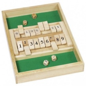 JJB  Shut the box double, un jeu de dés en bois Ferme la boite