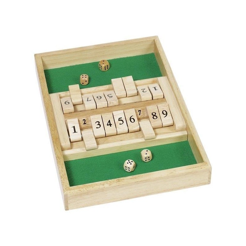 JJB  Shut the box double, un jeu de dés en bois Ferme la boite