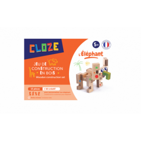 JJB  Cloze Set de Construction en Bois Créer Ton Elephant