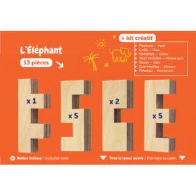 JJB  Cloze Set de Construction en Bois Créer Ton Elephant