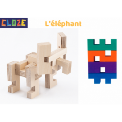 JJB  Cloze Set de Construction en Bois Créer Ton Elephant