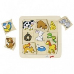JJB Goki Goki Puzzle en Bois Qui mange quoi?