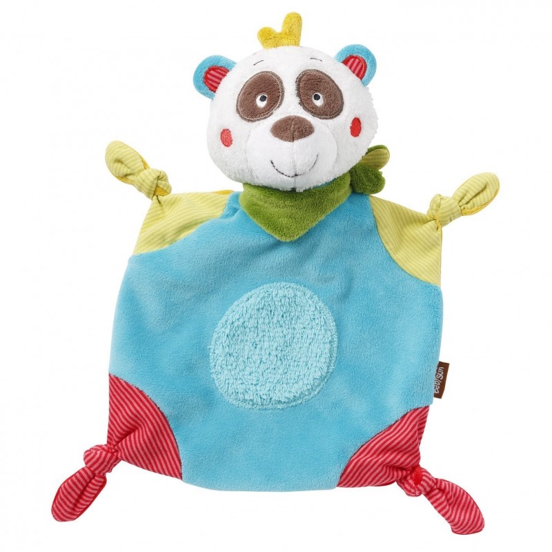 Accueil Babysun doudou Babysun Panda Bleu Mouchoir Jaune Rouge Jungle Heroes Plat