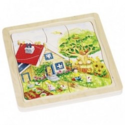 JJB  Goki Puzzle 4 en 1 en Bois sur les Saisons