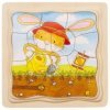 JJB  Goki Puzzle en Bois 4 en 1 Le Potager