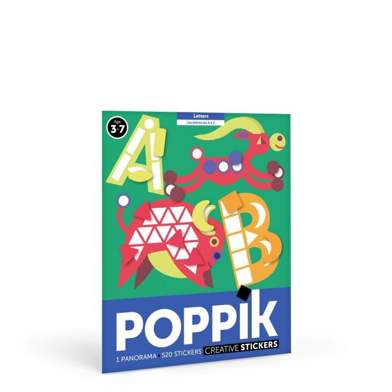 JJB  Poppik Les lettres de A à Z en 520 Stickers