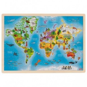 JJB  Goki Puzzle en bois la Carte du Monde