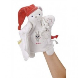 Accueil Kaloo doudou Kaloo Ours Blanc Bonnet Rose Luminescent Imagine Marionnette