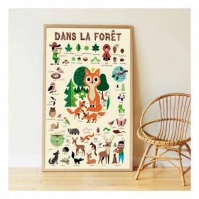 JJB  Poppik 60 Stickers  Poster Géant Les animaux de la forêt