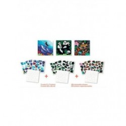 JJB  Poppik Stickers Les Animaux sauvages 3 x 35 gommettes