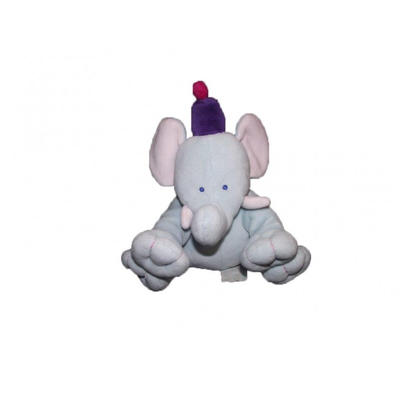 Accueil Kimbaloo doudou Kimbaloo Elephant Bleu cirque bonnet violet La halle Pantin