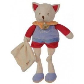 Accueil Babynat doudou Babynat Chat Bleu BN656 Gribouillis Pantin