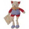 doudou Babynat Chat Bleu BN656 Gribouillis Pantin