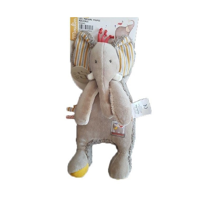 Accueil Moulin Roty Doudou Moulin Roty Elephant Marron Les Papoum Musical