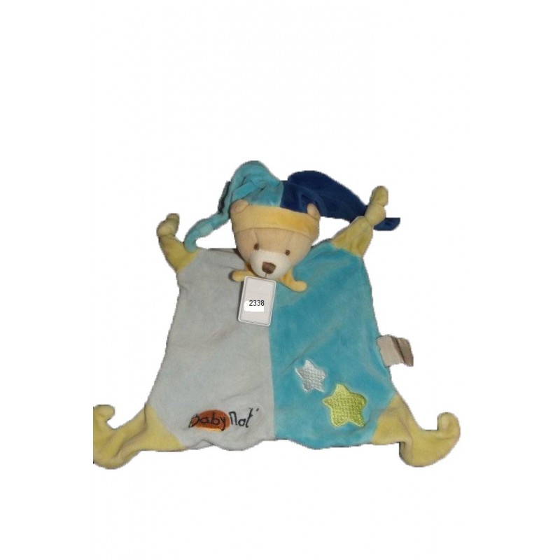 Accueil Babynat doudou Babynat Ours Bleu ours plat bleu et etoile vert alequin bonnet Arlequin Plat