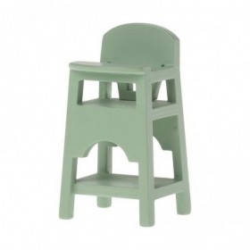 JJB MAILEG Chaise haute verte micro pour Maison de Poupée Maileg
