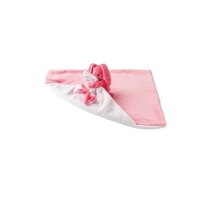 Accueil Nattou doudou Nattou Lapin Rose Corail / Rose Pale Lapidou Pantin Couverture