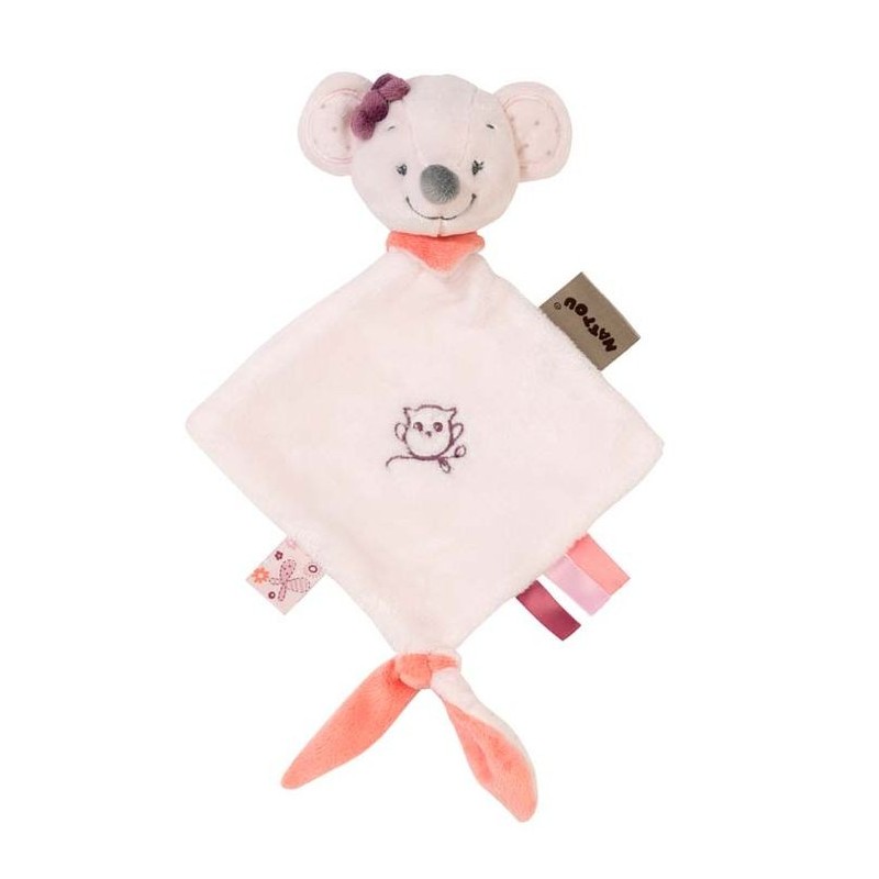 Accueil Nattou doudou Nattou Souris Rose mini gris pois gris Adele & Valentine Plat