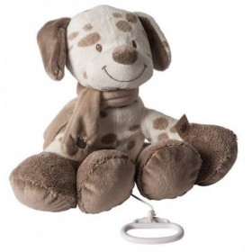 doudou Nattou Chien Marron Mini 20cms Max, Noa et Tom Musical