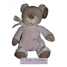 Accueil Nicotoy Doudou Nicotoy Ours Rose 30cms Cuddles Pantin