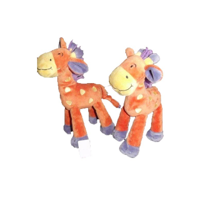 Accueil Nicotoy Doudou Nicotoy Girafe Orange Lot de 2 coeur jaune criniere violet  Pantin