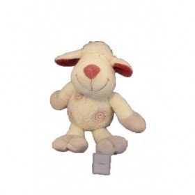 Accueil Nicotoy Doudou Nicotoy Mouton Blanc mouton blanc spirale rouge bordeaux 25cms Pantin