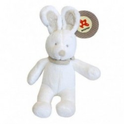 Accueil Nicotoy Doudou Nicotoy Lapin Blanc Bandana foulard marron gris  Pantin