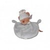 Accueil Nicotoy Doudou Nicotoy Ours Bleu 4 fleurs coccinelle bonnet col blanc plat