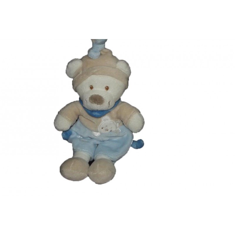 Accueil Nicotoy Doudou Nicotoy Ours Bleu bonnet foulard Pmodele Pantin