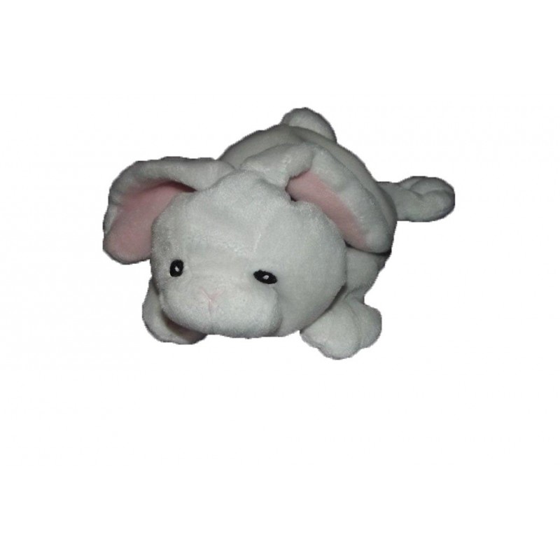 Accueil Nicotoy Doudou Nicotoy Lapin Blanc oreille rose allonge bille a l interieur Pantin