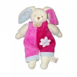 Accueil Babynat doudou Babynat Lapin Rose salopette rose et bleu Douceur Flower Pantin