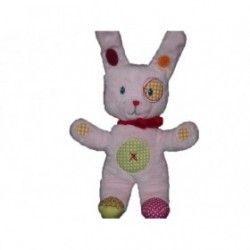 Accueil Nicotoy Doudou Nicotoy Lapin Rose ventre rond vert foulard rouge Pantin