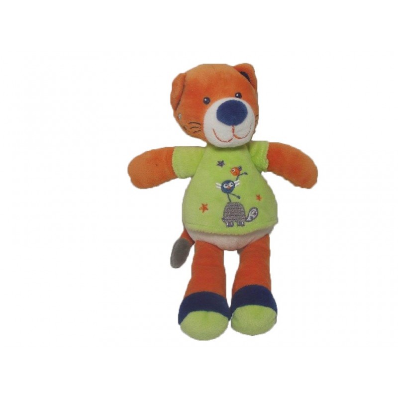 Accueil Nicotoy Doudou Nicotoy Renard Orange pull vert oiseau tortue Pantin