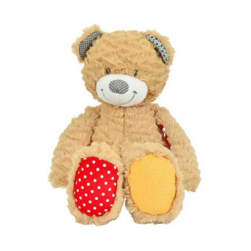 Accueil Nicotoy Doudou Nicotoy Ours Beige longues jambes vert rouge beige 35cms Youmy Pantin