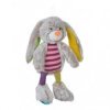 Accueil Nicotoy Doudou Nicotoy Lapin Gris rayure rose oreilles vert et jaune 27cms Cops & Co Pantin