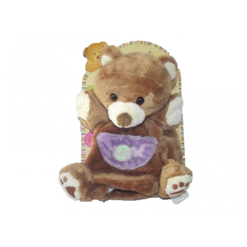 Accueil Babynat doudou Babynat Ours Marron poche violet Marionnette