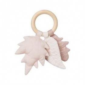 Accueil CAMCAM doudou CamCam Feuille Rose Mix Wood Ring Hochet