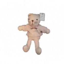 Accueil Obaibi / Okaidi Doudou Obaibi / Okaidi Chat Rose pull rayé blanc PM 20 cm Pantin
