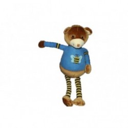 Accueil Obaibi / Okaidi Doudou Obaibi / Okaidi Ours Bleu pull bleu abeille bruit rayure jaune et noir Pantin
