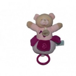 Accueil Babynat doudou Babynat Ours Rose BN654 Douceur Flower Musical