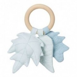 Accueil CAMCAM doudou CamCam Feuille Bleu Mix Wood Ring Hochet