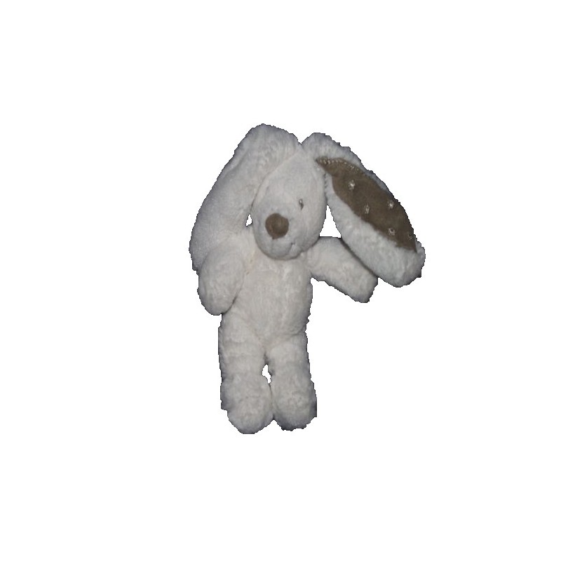 Accueil Pommette Doudou Pommette Lapin Blanc oreilles grises Pantin