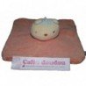 Doudou Sucre d'orge Ours Orange chat carre  plat