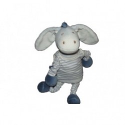 Accueil Sucre d'orge Doudou Sucre d'orge Ane Bleu pull rayure bras jambe extensible 27cms Pantin