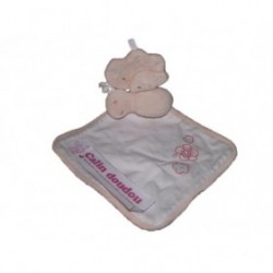 Accueil Sucre d'orge Doudou Sucre d'orge Papillon Rose mouchoir blanc fleur rouge Plat