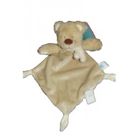 Accueil Tex Doudou Tex Ours Beige foulard blanc plat